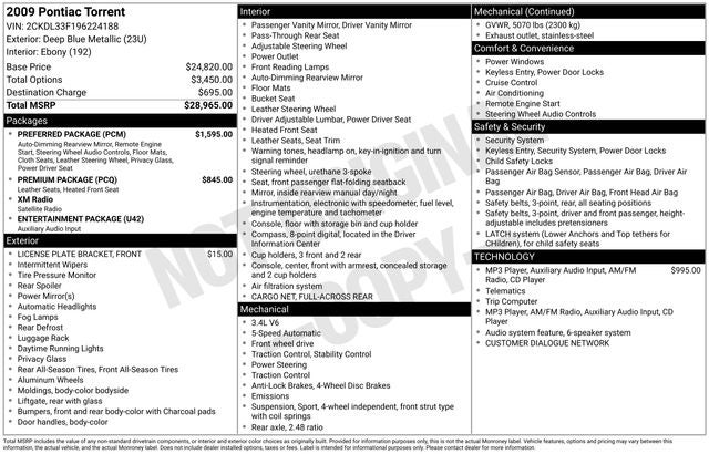 2009 Pontiac Torrent Base
