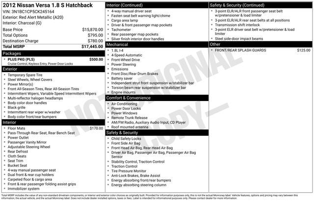 2012 Nissan Versa 1.8 S