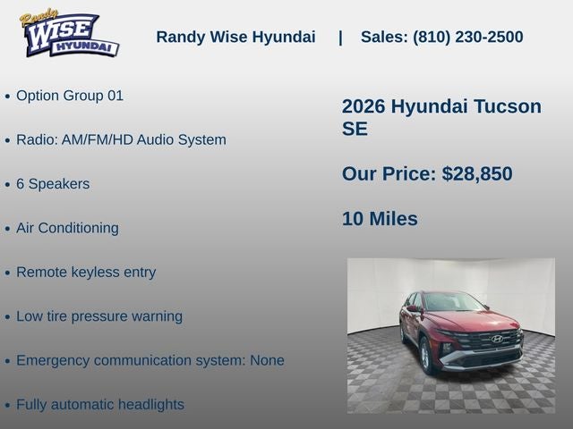 2026 Hyundai TUCSON SE FWD
