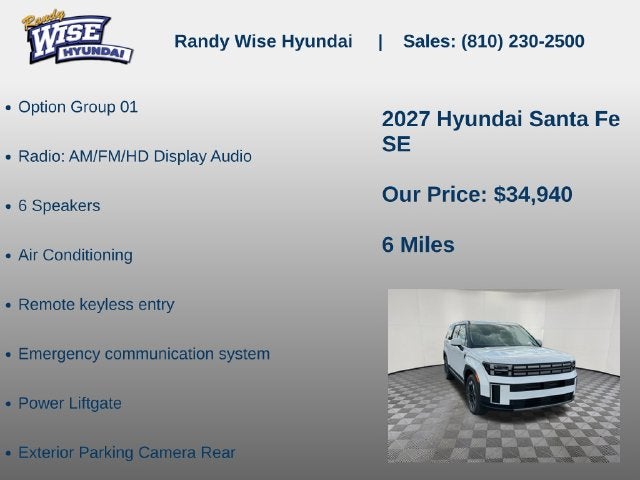 2027 Hyundai SANTA FE SE FWD