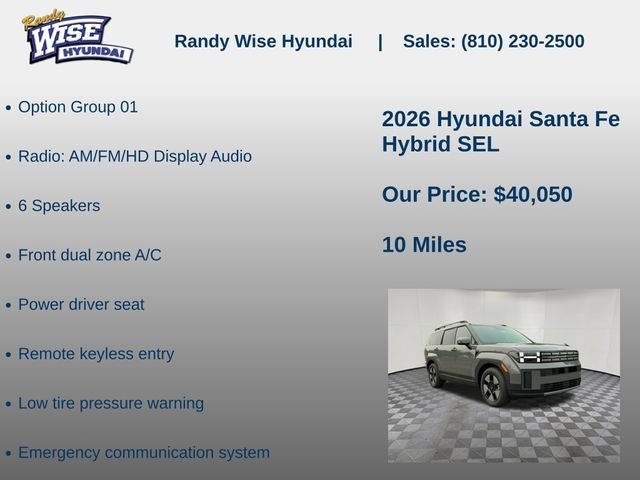2026 Hyundai SANTA FE HYBRID SEL