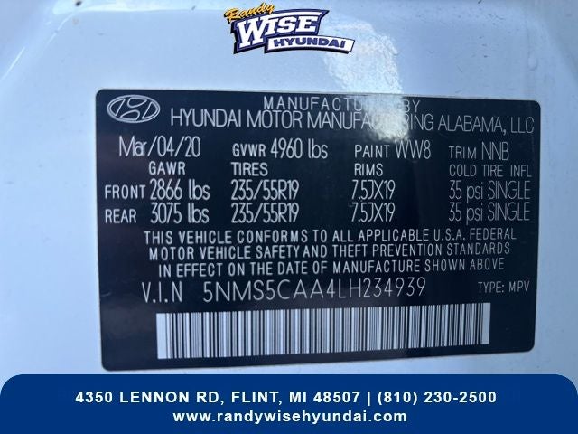 2020 Hyundai SANTA FE Limited