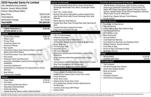 2020 Hyundai SANTA FE Limited