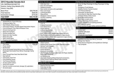 2012 Hyundai SONATA GLS