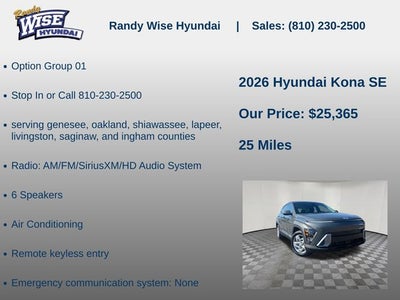 2026 Hyundai KONA SE FWD