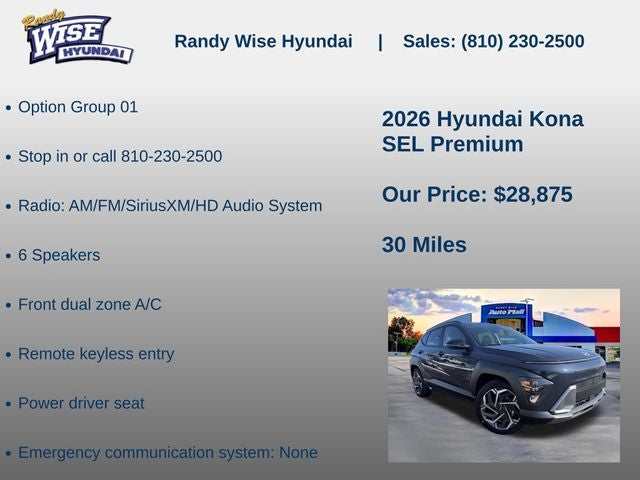 2026 Hyundai KONA SEL Premium FWD