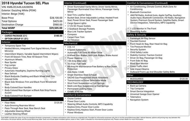 2018 Hyundai TUCSON SEL Plus