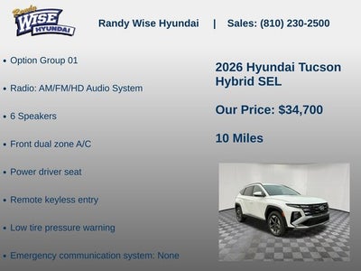 2026 Hyundai TUCSON HYBRID SEL AWD