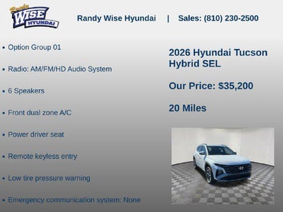 2026 Hyundai TUCSON HYBRID SEL AWD