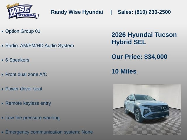 2026 Hyundai TUCSON HYBRID SEL AWD