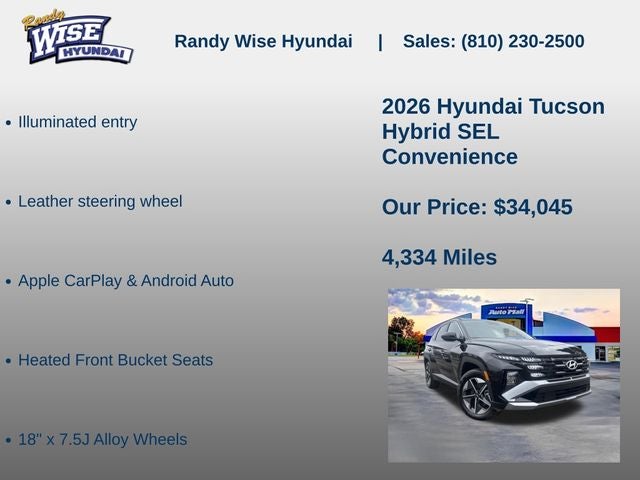 2026 Hyundai TUCSON HYBRID SEL Convenience