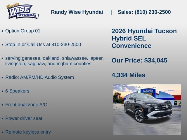 2026 Hyundai TUCSON HYBRID SEL Convenience