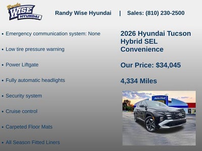 2026 Hyundai TUCSON HYBRID SEL Convenience