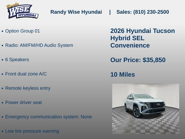2026 Hyundai TUCSON HYBRID SEL Convenience