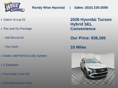 2026 Hyundai TUCSON HYBRID SEL Convenience