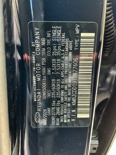 2026 Hyundai TUCSON HYBRID SEL Convenience