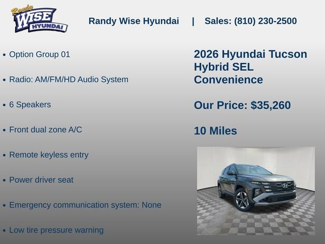 2026 Hyundai TUCSON HYBRID SEL Convenience
