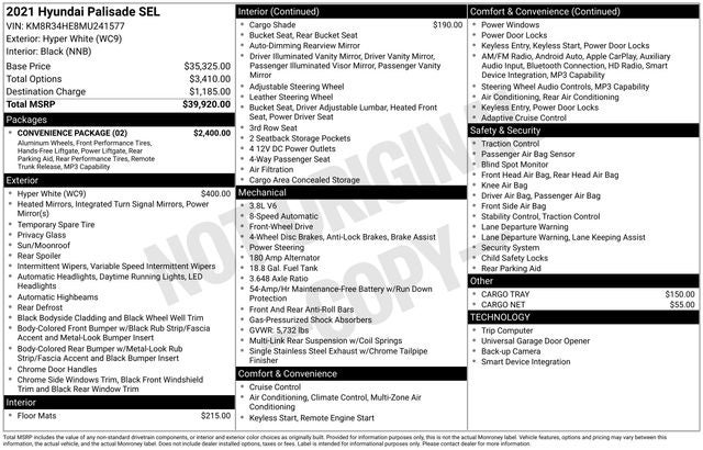 2021 Hyundai PALISADE SEL