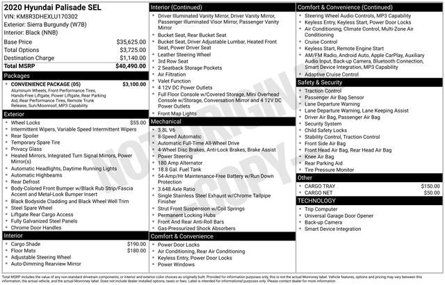 2020 Hyundai PALISADE SEL