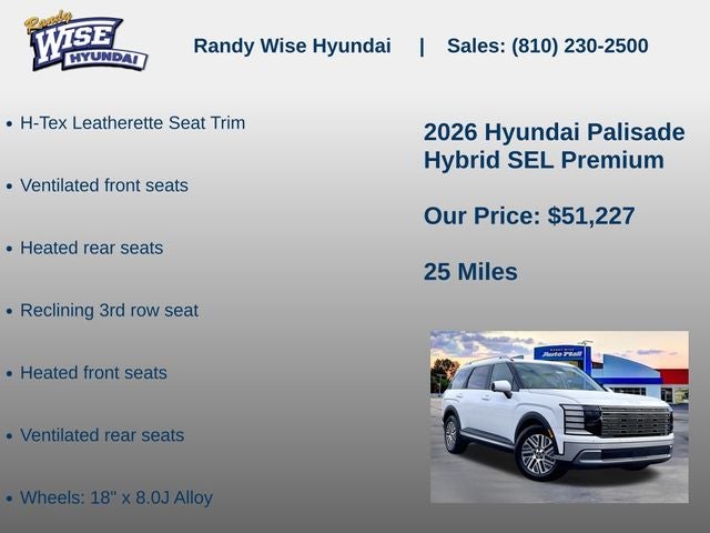 2026 Hyundai PALISADE HYBRID SEL Premium 8P