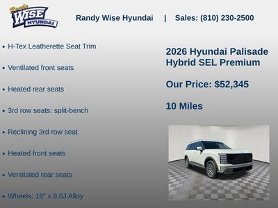 2026 Hyundai PALISADE HYBRID SEL Premium 7P