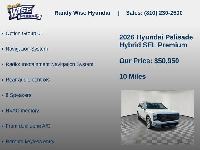 2026 Hyundai PALISADE HYBRID SEL Premium 8P