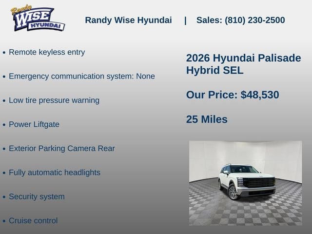 2026 Hyundai PALISADE HYBRID SEL 7 Passenger