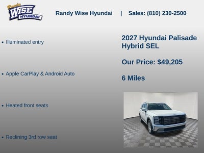 2027 Hyundai PALISADE HYBRID SEL 7P