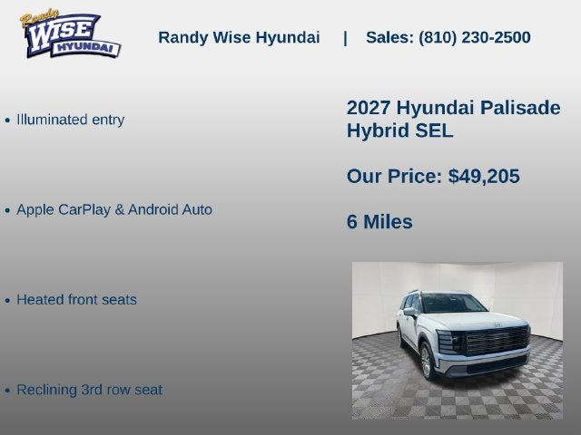2027 Hyundai PALISADE HYBRID SEL 7P