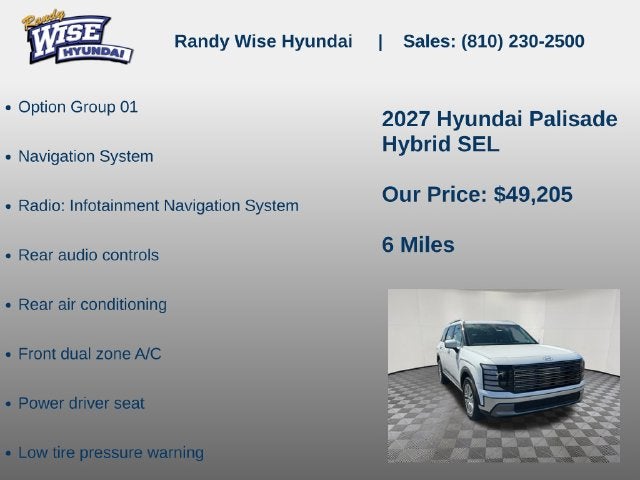 2027 Hyundai PALISADE HYBRID SEL 7P