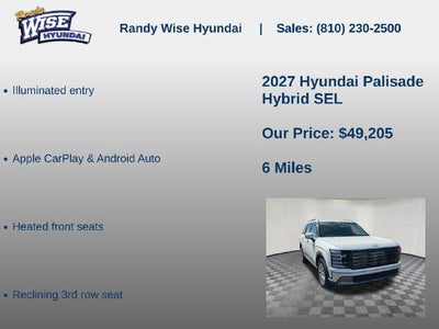 2027 Hyundai PALISADE HYBRID SEL 7P