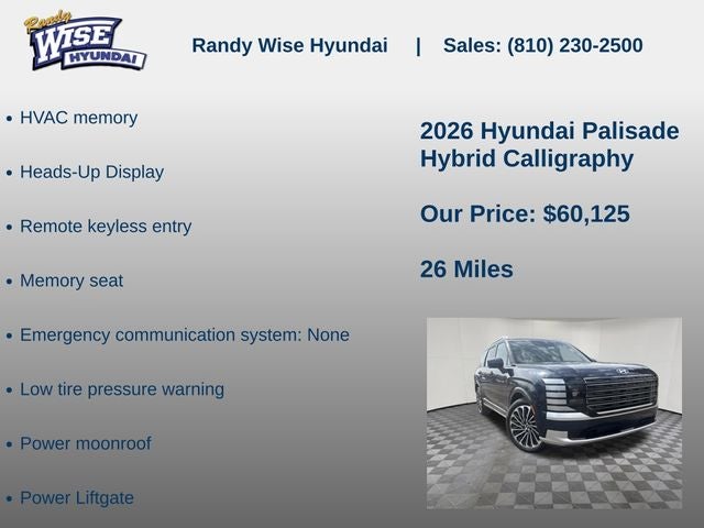 2026 Hyundai PALISADE HYBRID Calligraphy