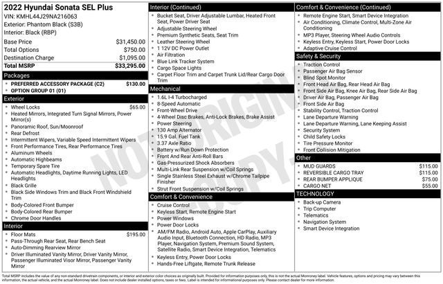2022 Hyundai SONATA SEL Plus