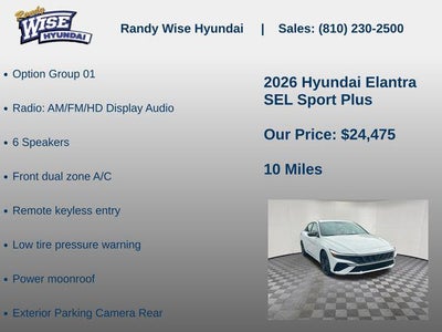 2026 Hyundai ELANTRA SEL Sport Plus