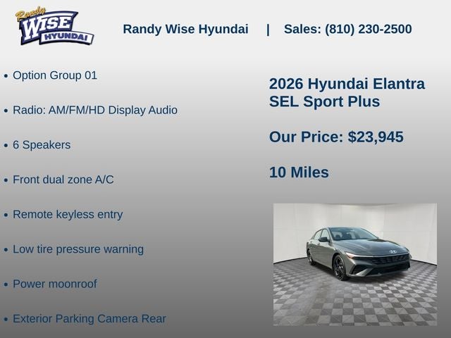 2026 Hyundai ELANTRA SEL Sport Plus