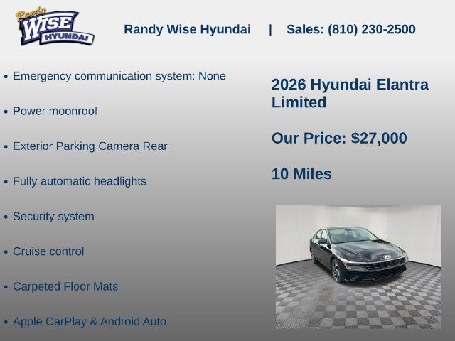 2026 Hyundai ELANTRA Limited