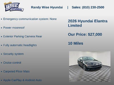 2026 Hyundai ELANTRA Limited