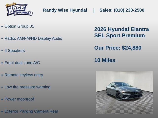 2026 Hyundai ELANTRA SEL Sport Premium