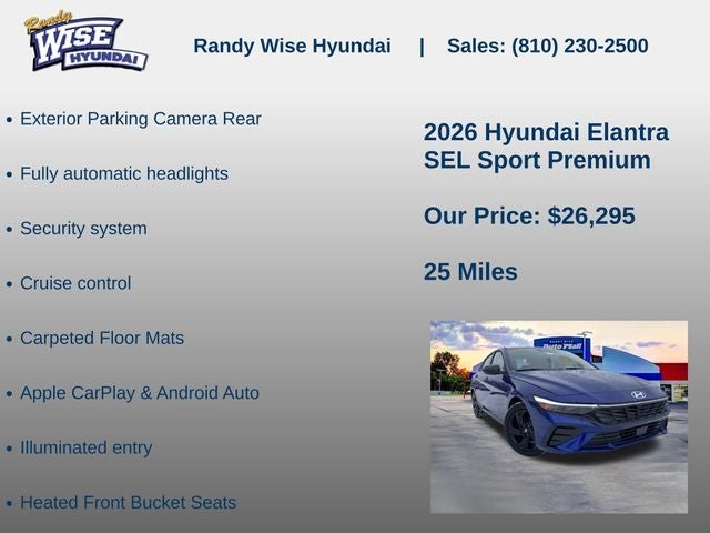2026 Hyundai ELANTRA SEL Sport Premium