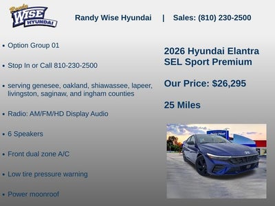 2026 Hyundai ELANTRA SEL Sport Premium