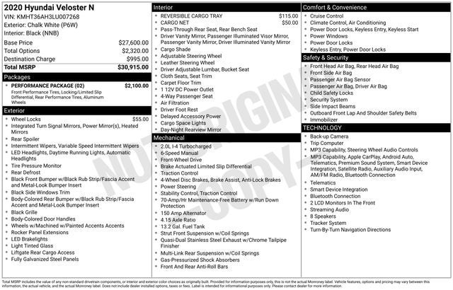 2020 Hyundai VELOSTER N