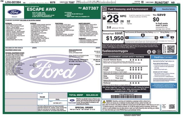 2024 Ford Escape ST-Line