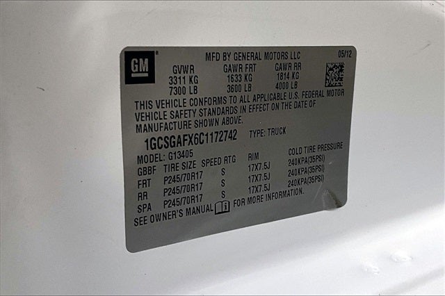 2012 Chevrolet Express 1500 Work Van Cargo