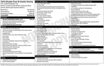 2016 Chrysler Town & Country Touring