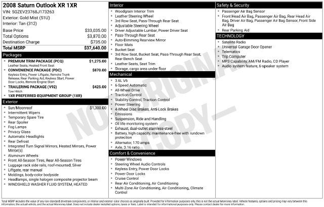 2008 Saturn OUTLOOK XR